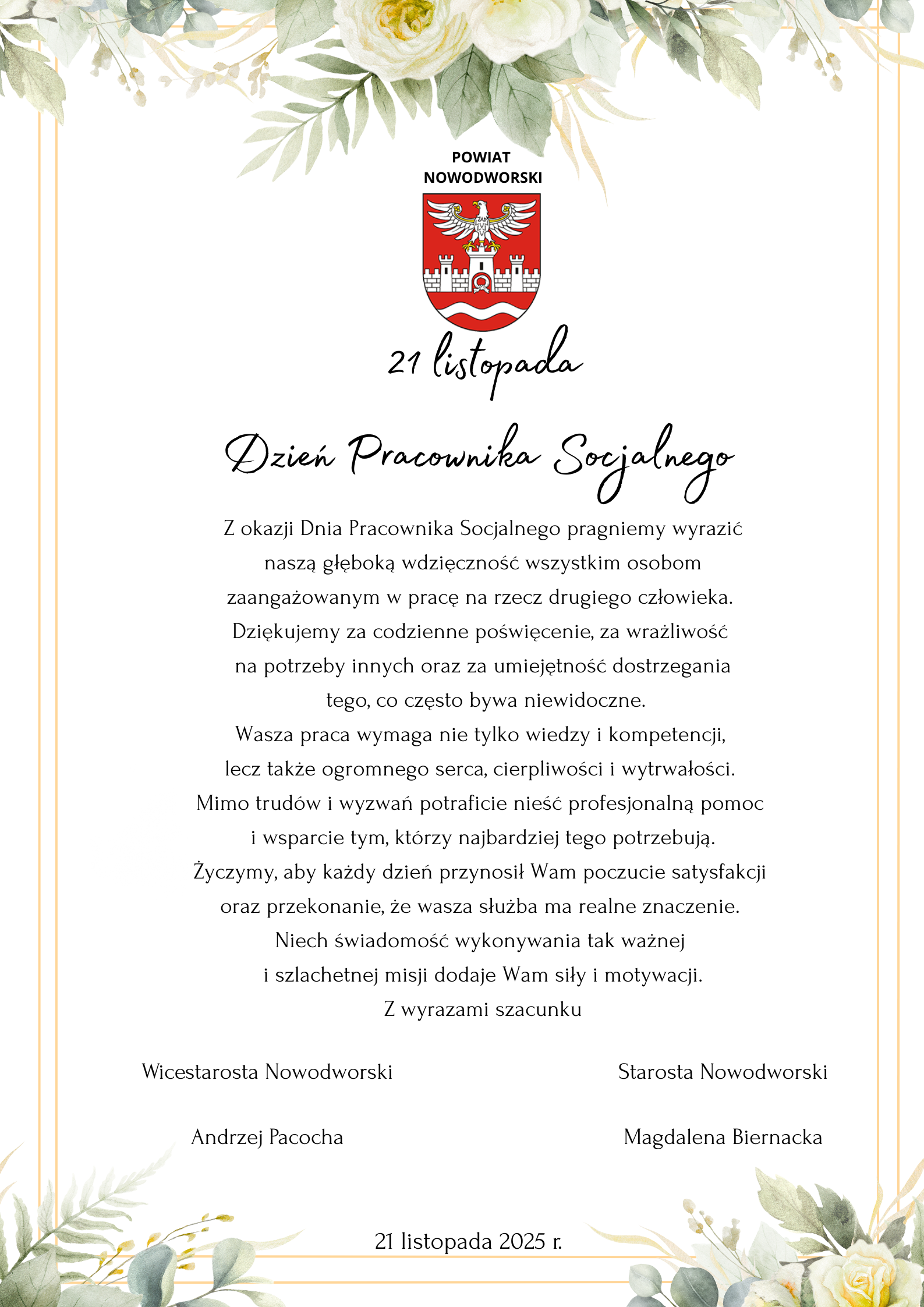 grafika- życzenia z okazji Dnia Pracownika Socjalnego