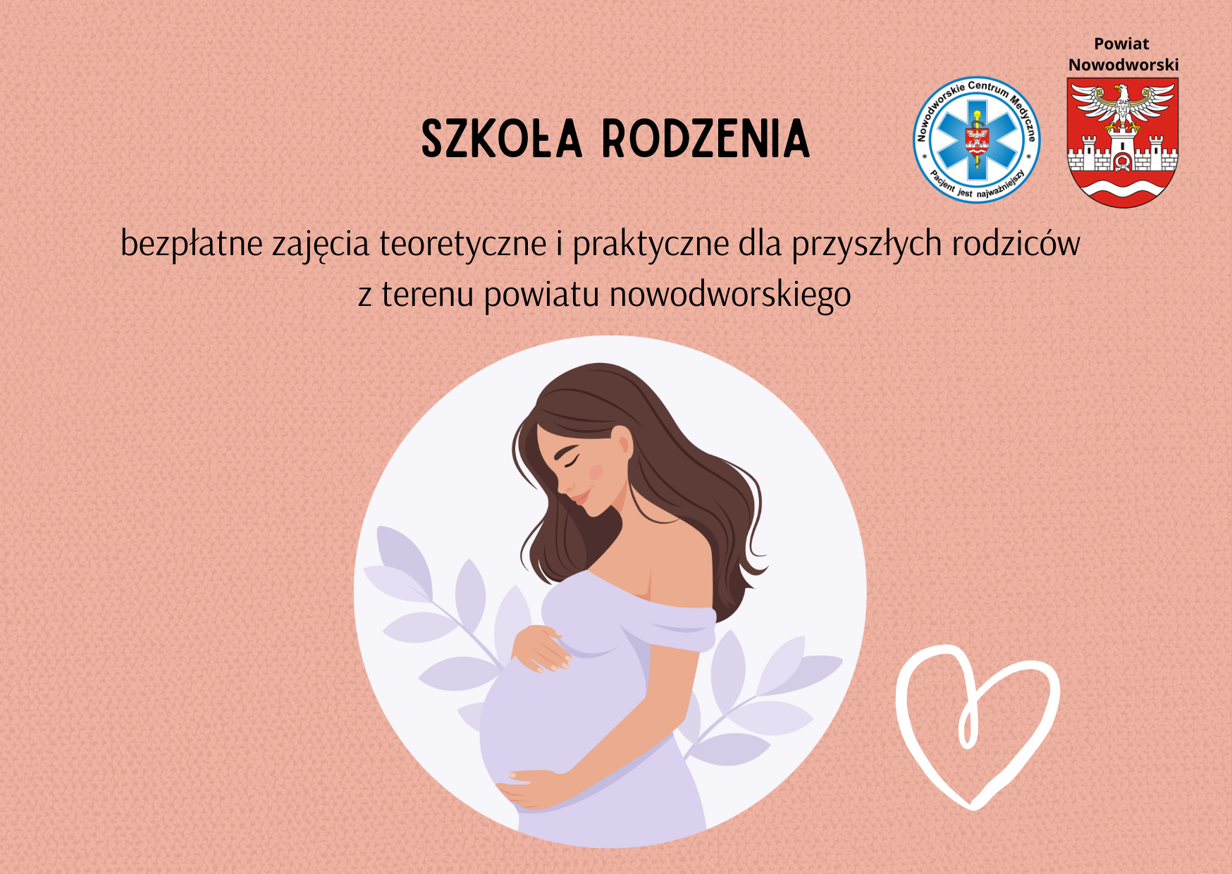 plakat informujący o Szkole Rodzenia