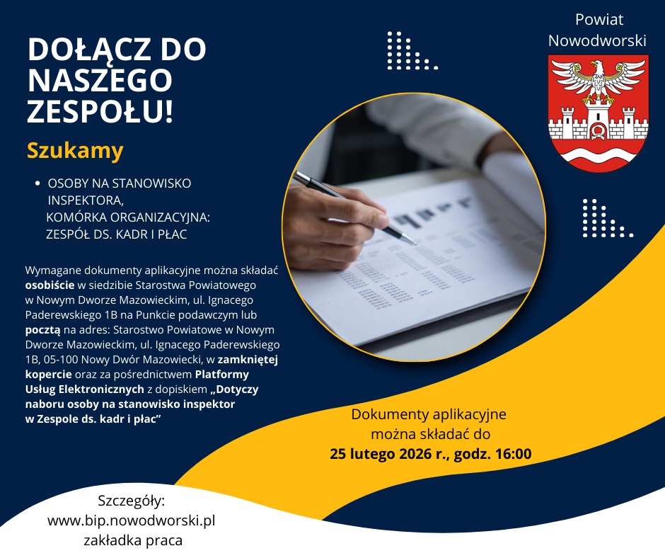 Ogłoszenie o naborze na wolne stanowisko urzędnicze