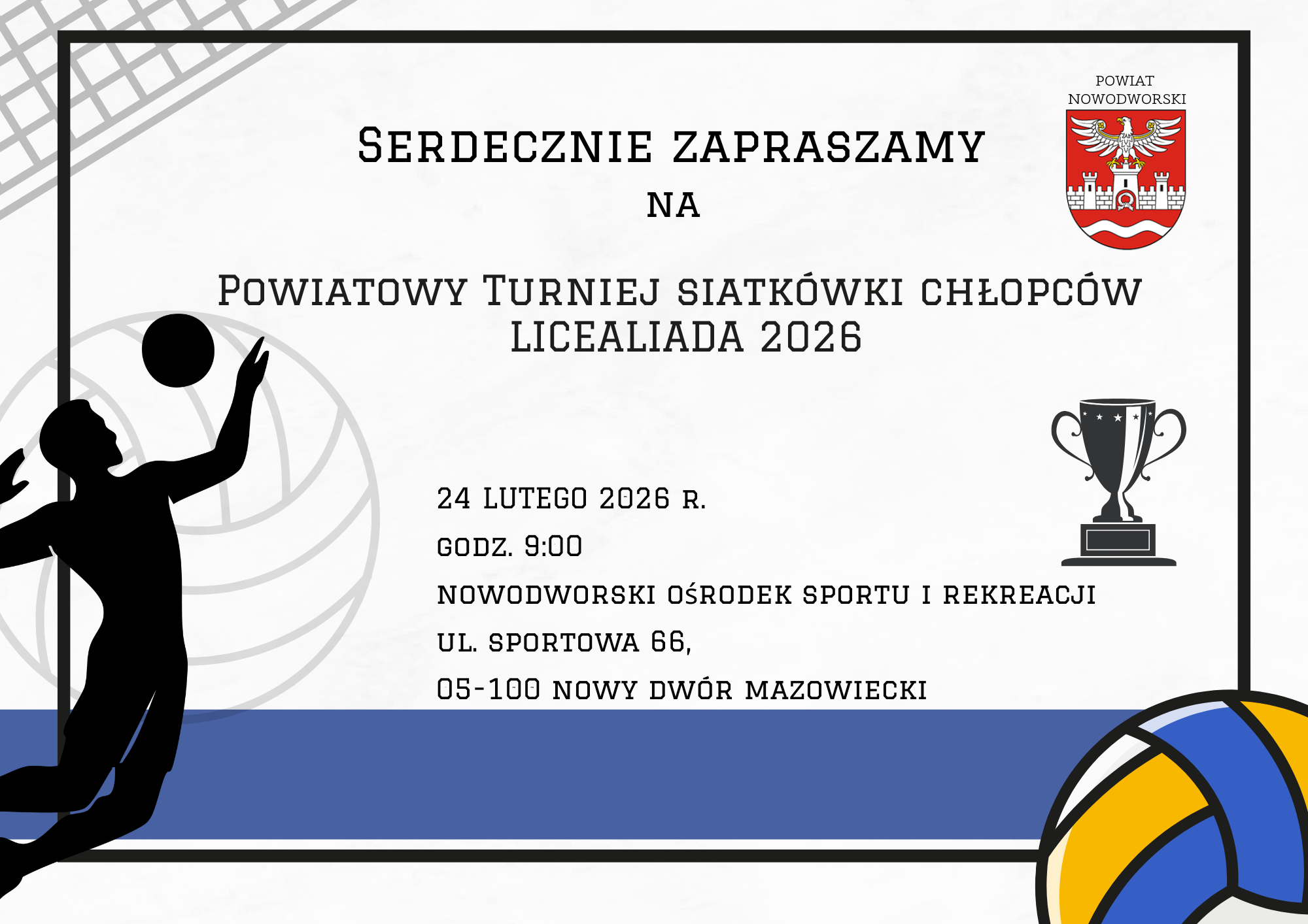 plakat informujący o turnieju siatkówki chłopców
