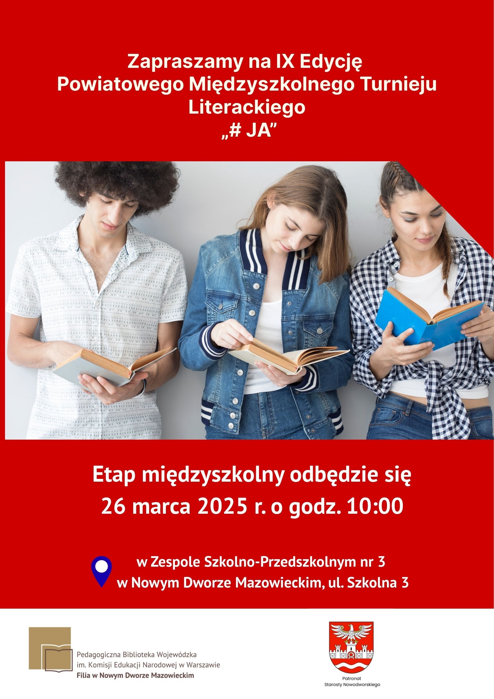 grafika, informacja dotycząca turnieju literackiego