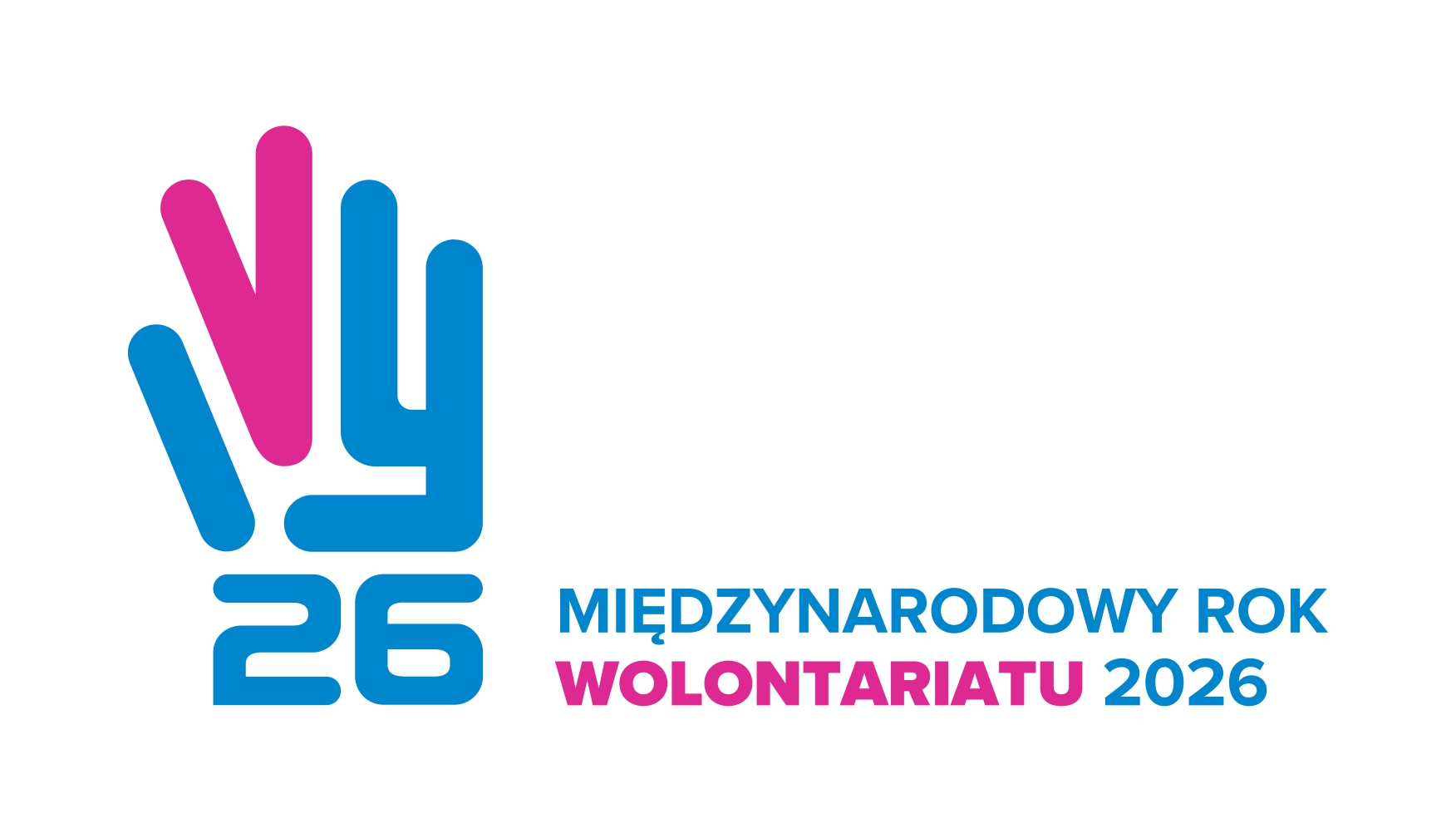 logotyp Międzynarodowego Roku Wolontariatu 2026